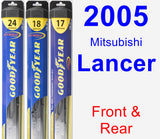 Front & Rear Wiper Blade Pack for 2005 Mitsubishi Lancer - Hybrid