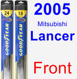 Front Wiper Blade Pack for 2005 Mitsubishi Lancer - Hybrid