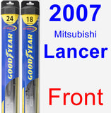 Front Wiper Blade Pack for 2007 Mitsubishi Lancer - Hybrid