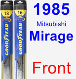 Front Wiper Blade Pack for 1985 Mitsubishi Mirage - Hybrid