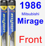 Front Wiper Blade Pack for 1986 Mitsubishi Mirage - Hybrid