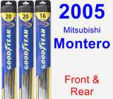 Front & Rear Wiper Blade Pack for 2005 Mitsubishi Montero - Hybrid