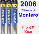 Front & Rear Wiper Blade Pack for 2006 Mitsubishi Montero - Hybrid