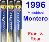 Front & Rear Wiper Blade Pack for 1996 Mitsubishi Montero - Hybrid