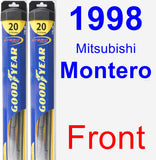 Front Wiper Blade Pack for 1998 Mitsubishi Montero - Hybrid