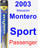 Passenger Wiper Blade for 2003 Mitsubishi Montero Sport - Hybrid