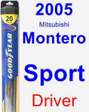 Driver Wiper Blade for 2005 Mitsubishi Montero Sport - Hybrid