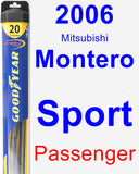 Passenger Wiper Blade for 2006 Mitsubishi Montero Sport - Hybrid