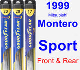 Front & Rear Wiper Blade Pack for 1999 Mitsubishi Montero Sport - Hybrid