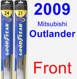 Front Wiper Blade Pack for 2009 Mitsubishi Outlander - Hybrid