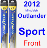 Front Wiper Blade Pack for 2012 Mitsubishi Outlander Sport - Hybrid