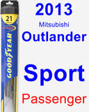 Passenger Wiper Blade for 2013 Mitsubishi Outlander Sport - Hybrid