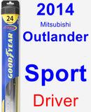 Driver Wiper Blade for 2014 Mitsubishi Outlander Sport - Hybrid