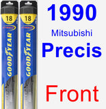 Front Wiper Blade Pack for 1990 Mitsubishi Precis - Hybrid