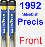 Front Wiper Blade Pack for 1992 Mitsubishi Precis - Hybrid