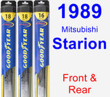 Front & Rear Wiper Blade Pack for 1989 Mitsubishi Starion - Hybrid