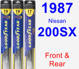 Front & Rear Wiper Blade Pack for 1987 Nissan 200SX - Hybrid