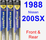 Front & Rear Wiper Blade Pack for 1988 Nissan 200SX - Hybrid