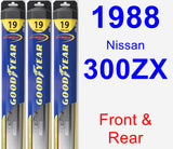 Front & Rear Wiper Blade Pack for 1988 Nissan 300ZX - Hybrid