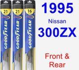 Front & Rear Wiper Blade Pack for 1995 Nissan 300ZX - Hybrid