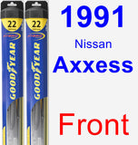 Front Wiper Blade Pack for 1991 Nissan Axxess - Hybrid