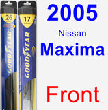 Front Wiper Blade Pack for 2005 Nissan Maxima - Hybrid