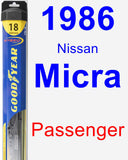 Passenger Wiper Blade for 1986 Nissan Micra - Hybrid