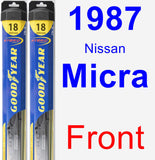 Front Wiper Blade Pack for 1987 Nissan Micra - Hybrid