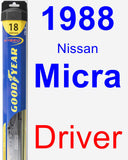 Driver Wiper Blade for 1988 Nissan Micra - Hybrid