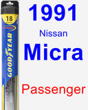 Passenger Wiper Blade for 1991 Nissan Micra - Hybrid