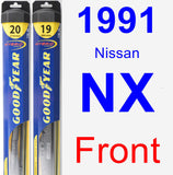 Front Wiper Blade Pack for 1991 Nissan NX - Hybrid