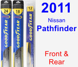 Front & Rear Wiper Blade Pack for 2011 Nissan Pathfinder - Hybrid