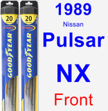 Front Wiper Blade Pack for 1989 Nissan Pulsar NX - Hybrid