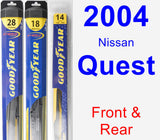 Front & Rear Wiper Blade Pack for 2004 Nissan Quest - Hybrid