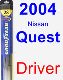 Driver Wiper Blade for 2004 Nissan Quest - Hybrid