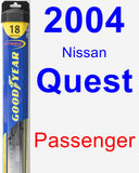 Passenger Wiper Blade for 2004 Nissan Quest - Hybrid