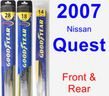 Front & Rear Wiper Blade Pack for 2007 Nissan Quest - Hybrid