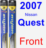 Front Wiper Blade Pack for 2007 Nissan Quest - Hybrid