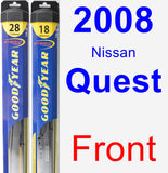 Front Wiper Blade Pack for 2008 Nissan Quest - Hybrid