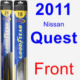 Front Wiper Blade Pack for 2011 Nissan Quest - Hybrid