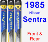 Front & Rear Wiper Blade Pack for 1985 Nissan Sentra - Hybrid