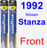 Front Wiper Blade Pack for 1992 Nissan Stanza - Hybrid