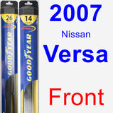 Front Wiper Blade Pack for 2007 Nissan Versa - Hybrid