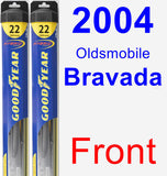 Front Wiper Blade Pack for 2004 Oldsmobile Bravada - Hybrid