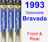 Front & Rear Wiper Blade Pack for 1993 Oldsmobile Bravada - Hybrid