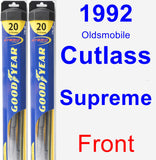 Front Wiper Blade Pack for 1992 Oldsmobile Cutlass Supreme - Hybrid