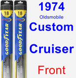 Front Wiper Blade Pack for 1974 Oldsmobile Custom Cruiser - Hybrid