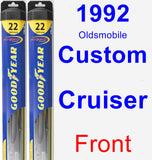 Front Wiper Blade Pack for 1992 Oldsmobile Custom Cruiser - Hybrid