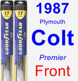 Front Wiper Blade Pack for 1987 Plymouth Colt - Hybrid