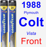 Front Wiper Blade Pack for 1988 Plymouth Colt - Hybrid